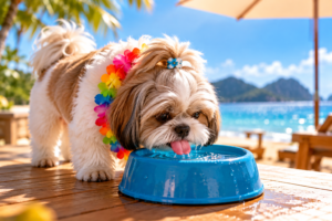 cachorro tomando água ab araujo