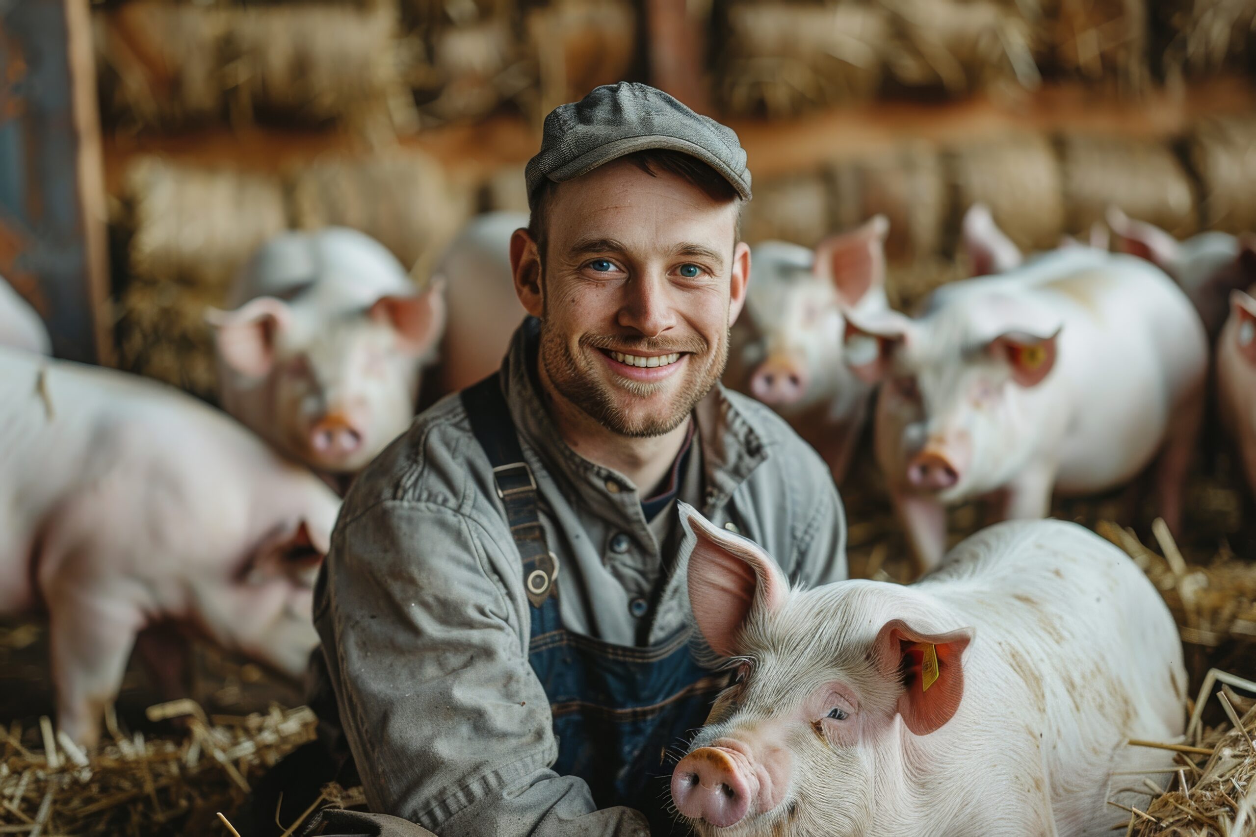 photorealistic scene with person taking care pig farm scaled